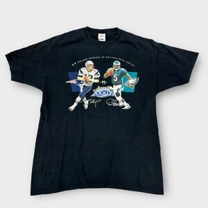 Vintage 2005 Tom Brady Patriots V Eagles Super Bowl Promo Tee